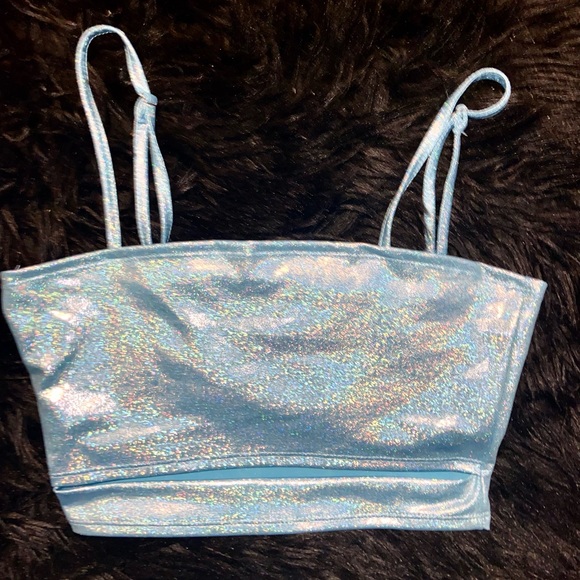 NWT-Ice Blue Holographic Rave Cami - Picture 3 of 10